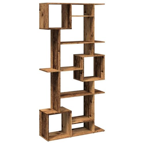 Bogreol 92x29x188 cm konstrueret træ røget egetræ