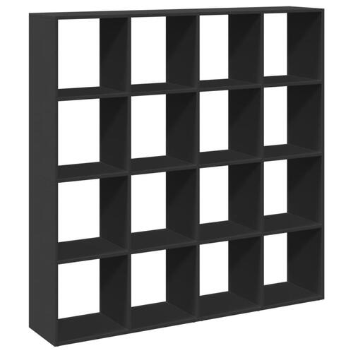 Bogskab 137,5x29x137,5 cm konstrueret træ sort