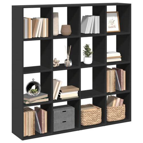 Bogskab 137,5x29x137,5 cm konstrueret træ sort