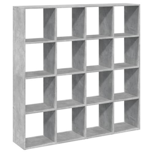 Bogskab 137,5x29x137,5 cm konstrueret træ betongrå
