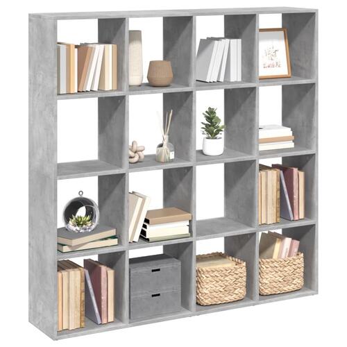 Bogskab 137,5x29x137,5 cm konstrueret træ betongrå