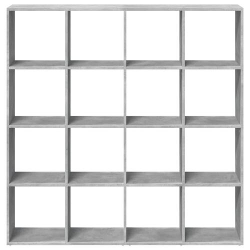 Bogskab 137,5x29x137,5 cm konstrueret træ betongrå
