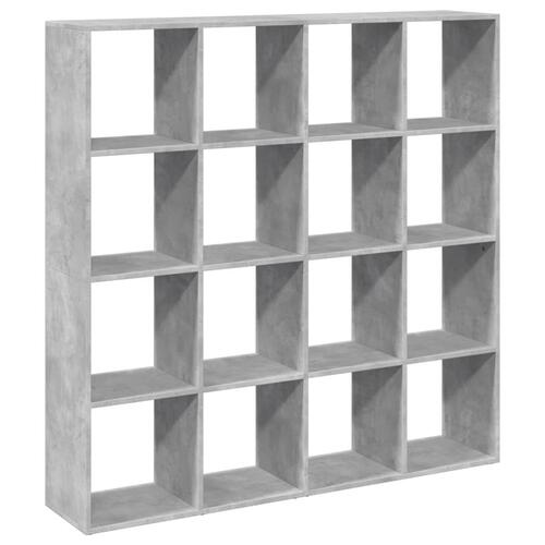 Bogskab 137,5x29x137,5 cm konstrueret træ betongrå