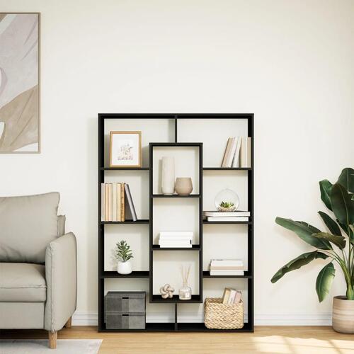Bogskab 102x29x143 cm konstrueret træ sort