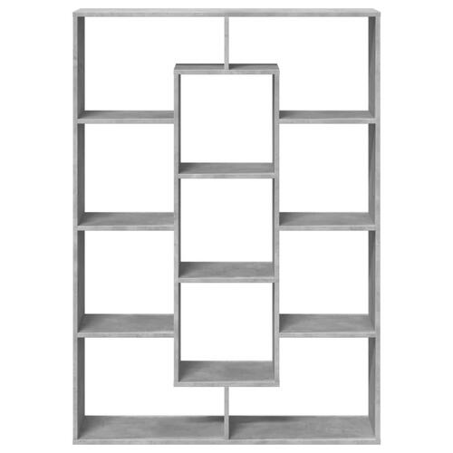 Bogreol 102x29x143 cm konstrueret træ betongrå