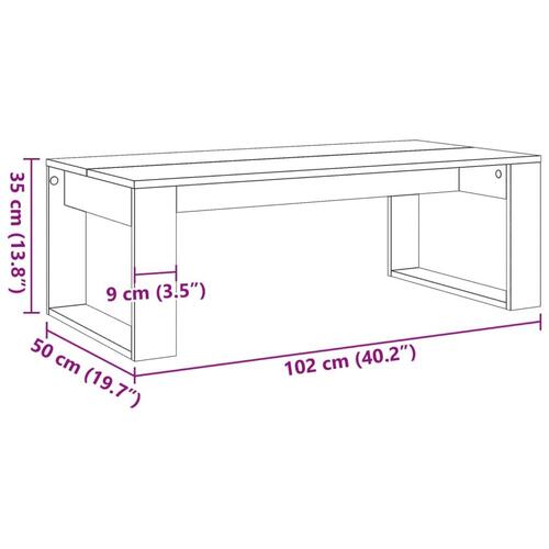 Sofabord 102x50x35 cm konstrueret træ kunsteg