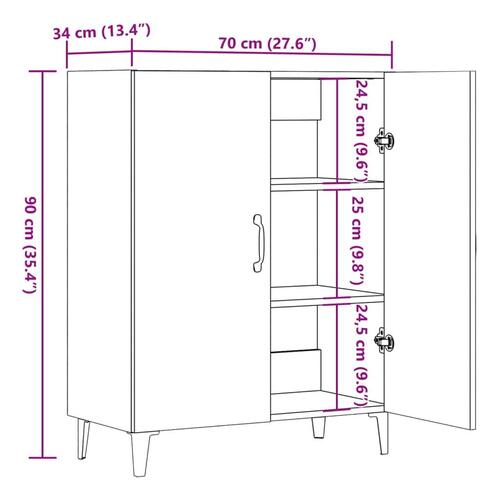 Skab 70x34x90 cm konstrueret træ kunsteg