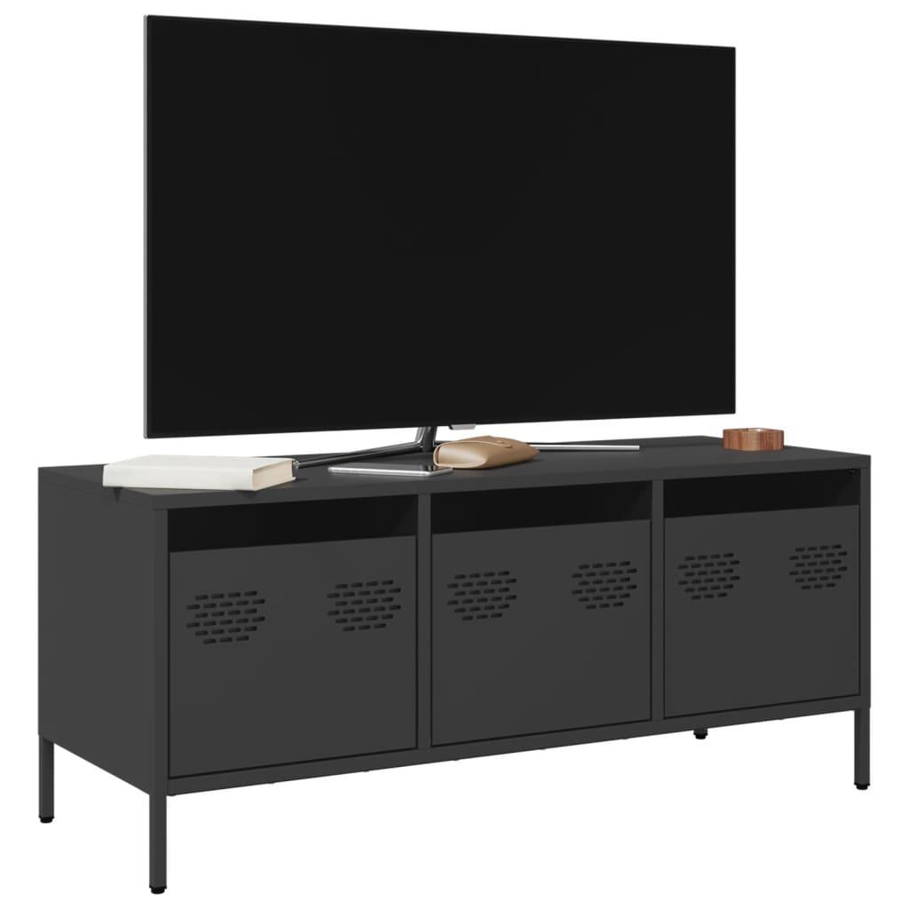 Tv-Bord 68X39X43,5 Cm Koldvalset Stål - 101.5 cm / Sort