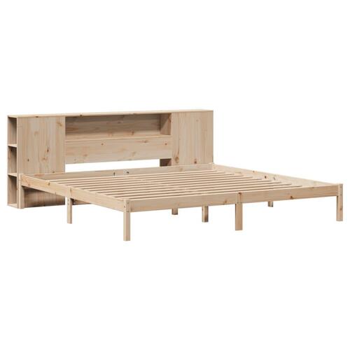 Seng med reol uden madras 180x200 cm massivt fyrretræ