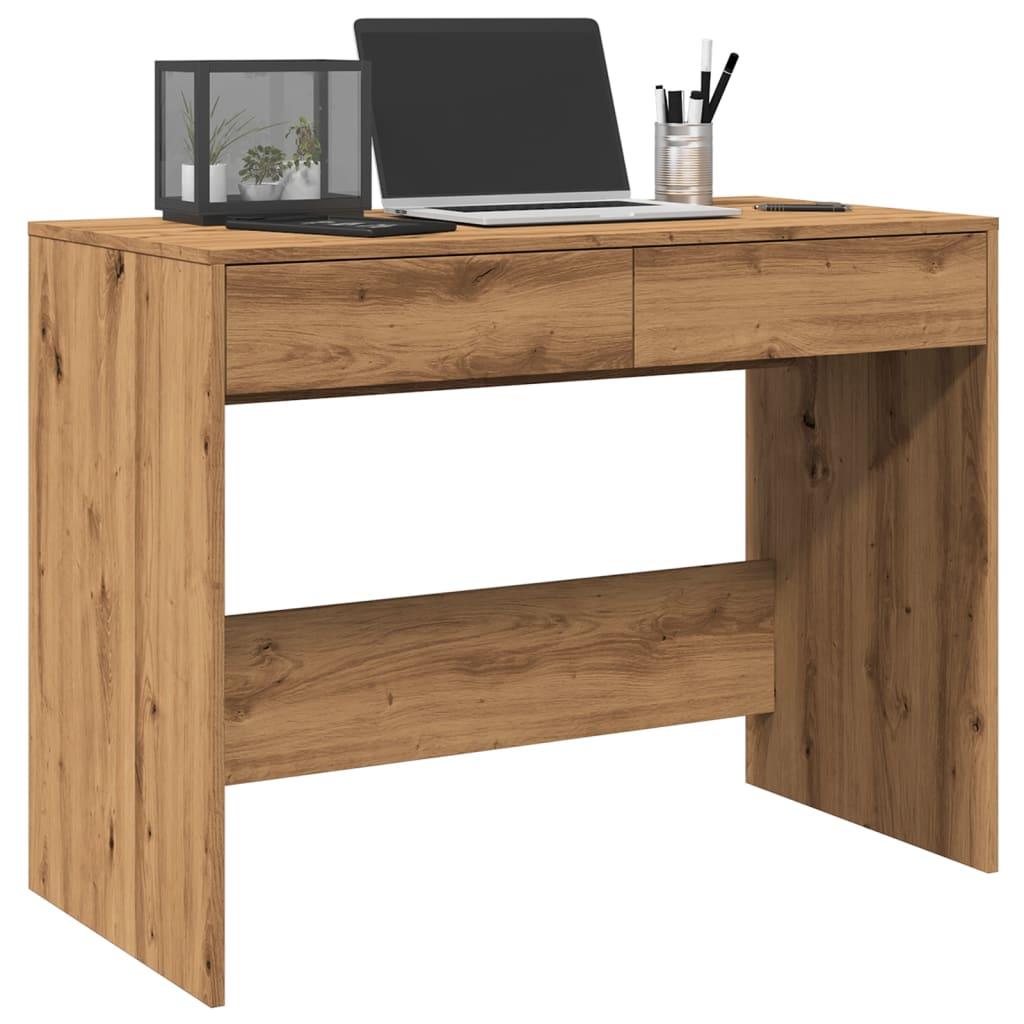 Skrivebord 101x50x76,5 cm konstrueret træ kunsteg