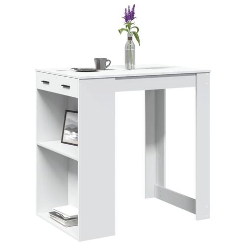 Barbord 102x70x103,5 cm konstrueret træ hvid
