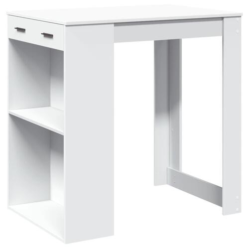 Barbord 102x70x103,5 cm konstrueret træ hvid