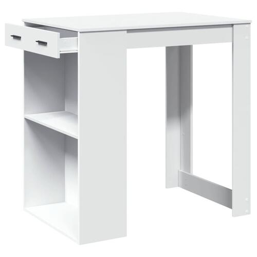 Barbord 102x70x103,5 cm konstrueret træ hvid