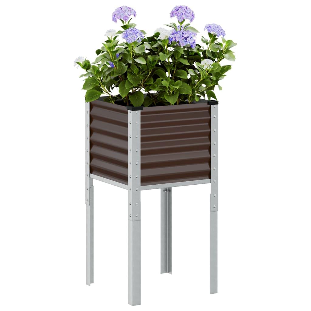 Plantekasse 45x45x88 cm stål brun