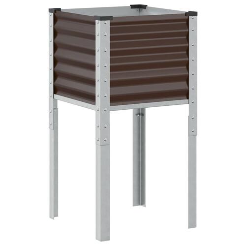Plantekasse 45x45x88 cm stål brun