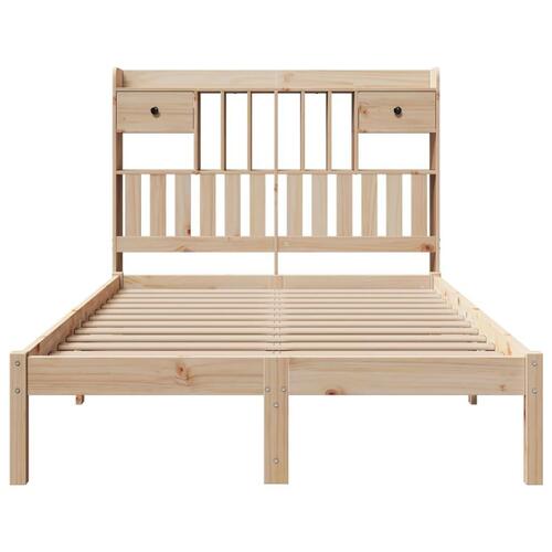 Seng med reol uden madras 135x190 cm massivt fyrretræ