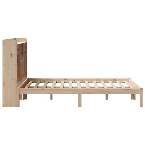 Seng med reol uden madras 135x190 cm massivt fyrretræ