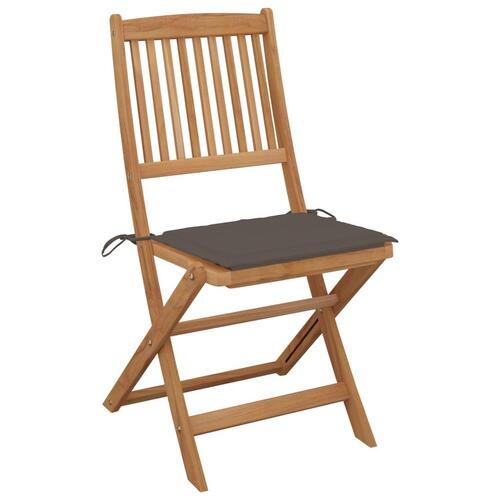 Foldbare havestole 2 stk. med hynder massivt akacietræ