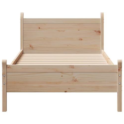 Sengeramme uden madras 75x190 cm massivt fyrretræ