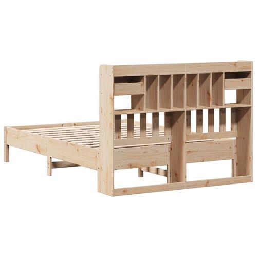 Seng med reol uden madras 135x190 cm massivt fyrretræ