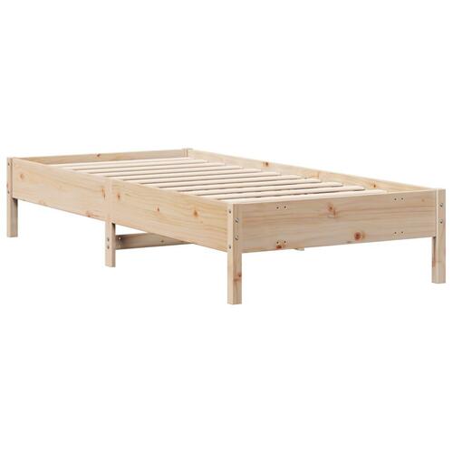 Seng med reol uden madras 90x190 cm massivt fyrretræ