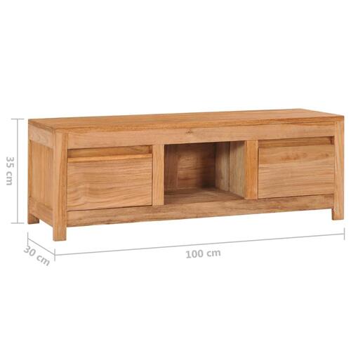 Tv-bord 100x30x35 cm massivt teaktræ