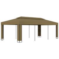 Pavillon med dobbelttag 3x6 m 180 g/m² gråbrun