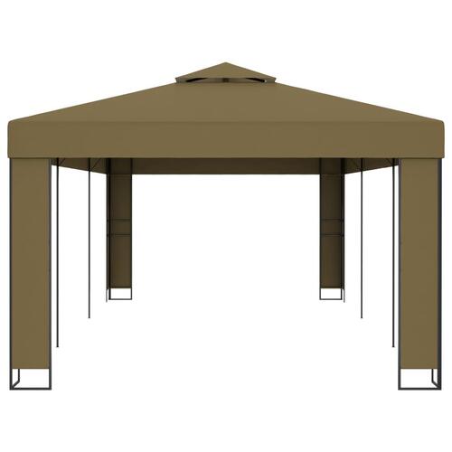 Pavillon med dobbelttag 3x6 m 180 g/m² gråbrun