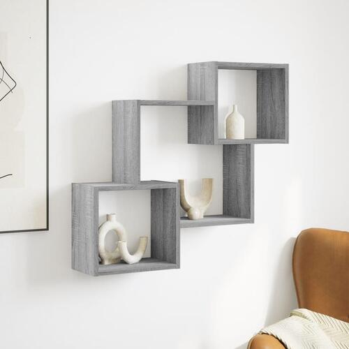 Vægskab 78x18x71 cm konstrueret træ grå sonoma-eg
