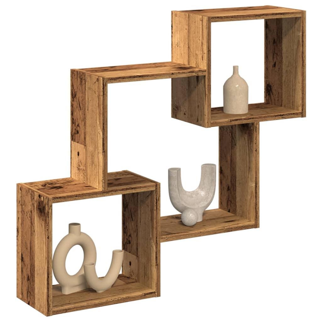 Vægskab 78x18x71 cm konstrueret træ antikt træ
