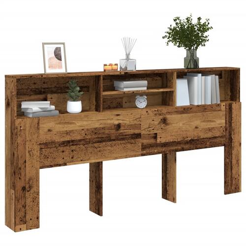 Sengegavl med opbevaring 200x19x103,5 cm konstrueret træ