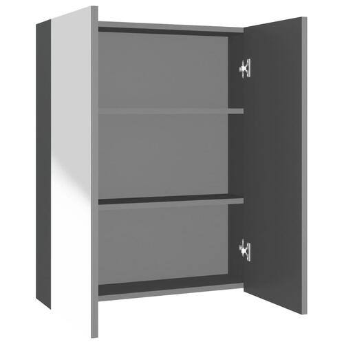 Badeværelsesskab med spejl 60x15x75 cm MDF antracitgrå