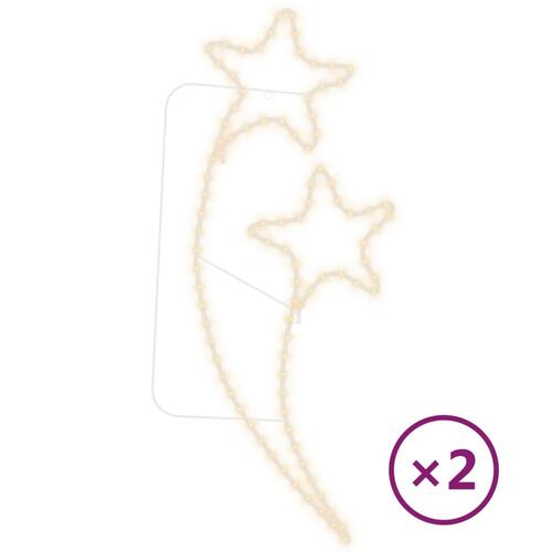 Stjerneformede lyskæder 2 stk. 125,5x53x4,5 cm varmt hvidt lys