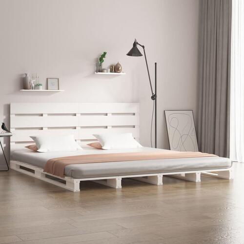 Sengeramme uden madras 160x200 cm massivt fyrretræ hvid