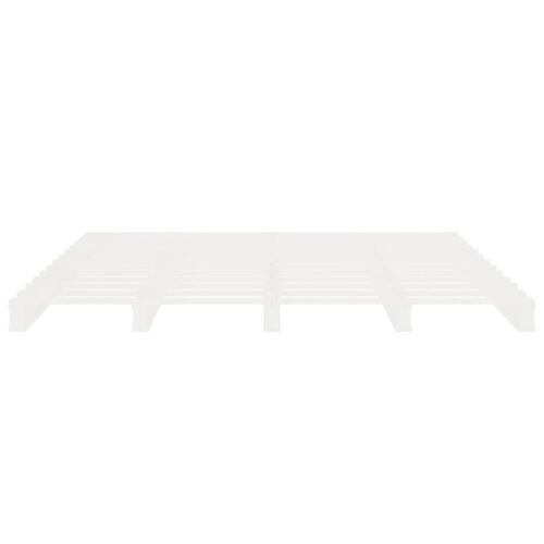Sengeramme uden madras 160x200 cm massivt fyrretræ hvid