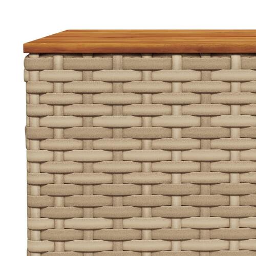 Havebord 55x55x36 cm polyrattan og akacietræ beige