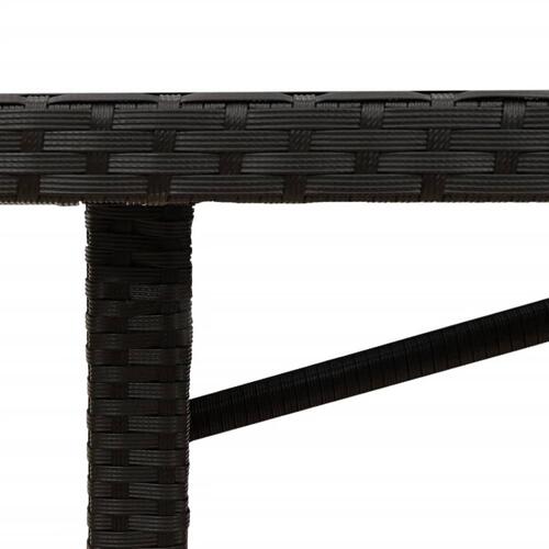 Havebord med akacietop 190x80x75 cm polyrattan sort