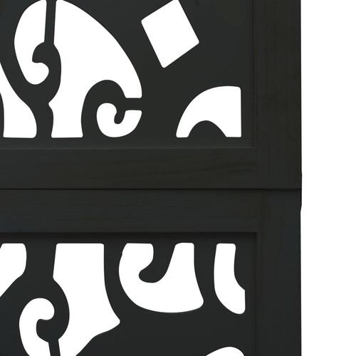 Rumdeler 5 paneler massivt kejsertræ sort