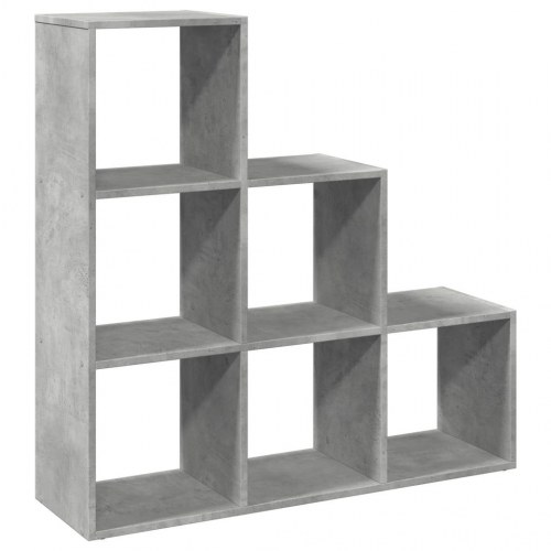 Bogreol/rumdeler i konstrueret træ - 99 × 29 × 99 cm, 3 niveauer, betongrå