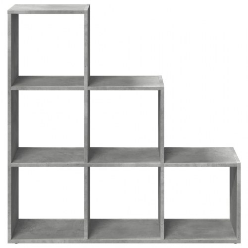 Bogreol/rumdeler i konstrueret træ - 99 × 29 × 99 cm, 3 niveauer, betongrå