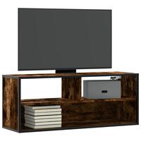 Tv-bord 100x31x39,5 cm konstrueret træ og metal røget egetræ