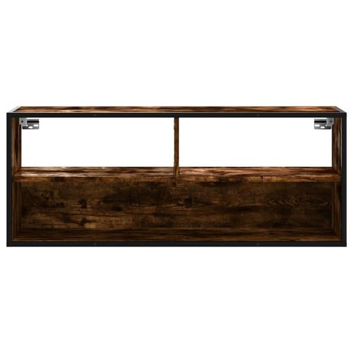 Tv-bord 100x31x39,5 cm konstrueret træ og metal røget egetræ