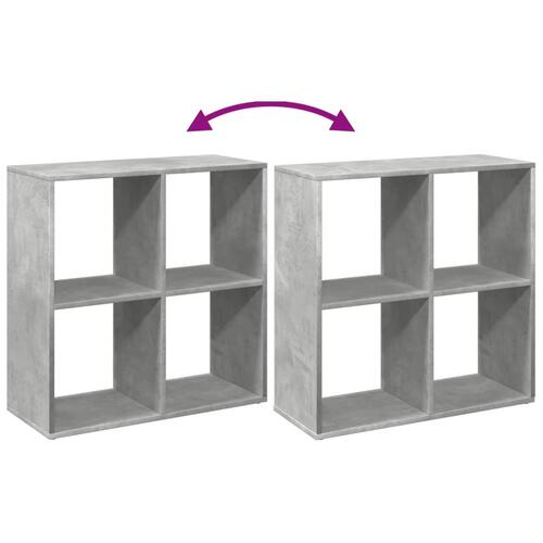 Bogreol/rumdeler 69,5x29x69,5 cm konstrueret træ betongrå