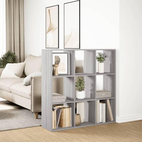 Bogreol/rumdeler 102x29x103,5 cm konstrueret træ grå sonoma-eg