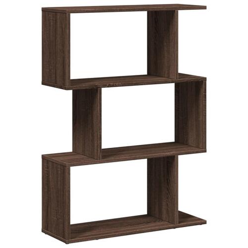 Bogreol/rumdeler 70x24x97 cm 3 niveauer konstrueret træ brun eg