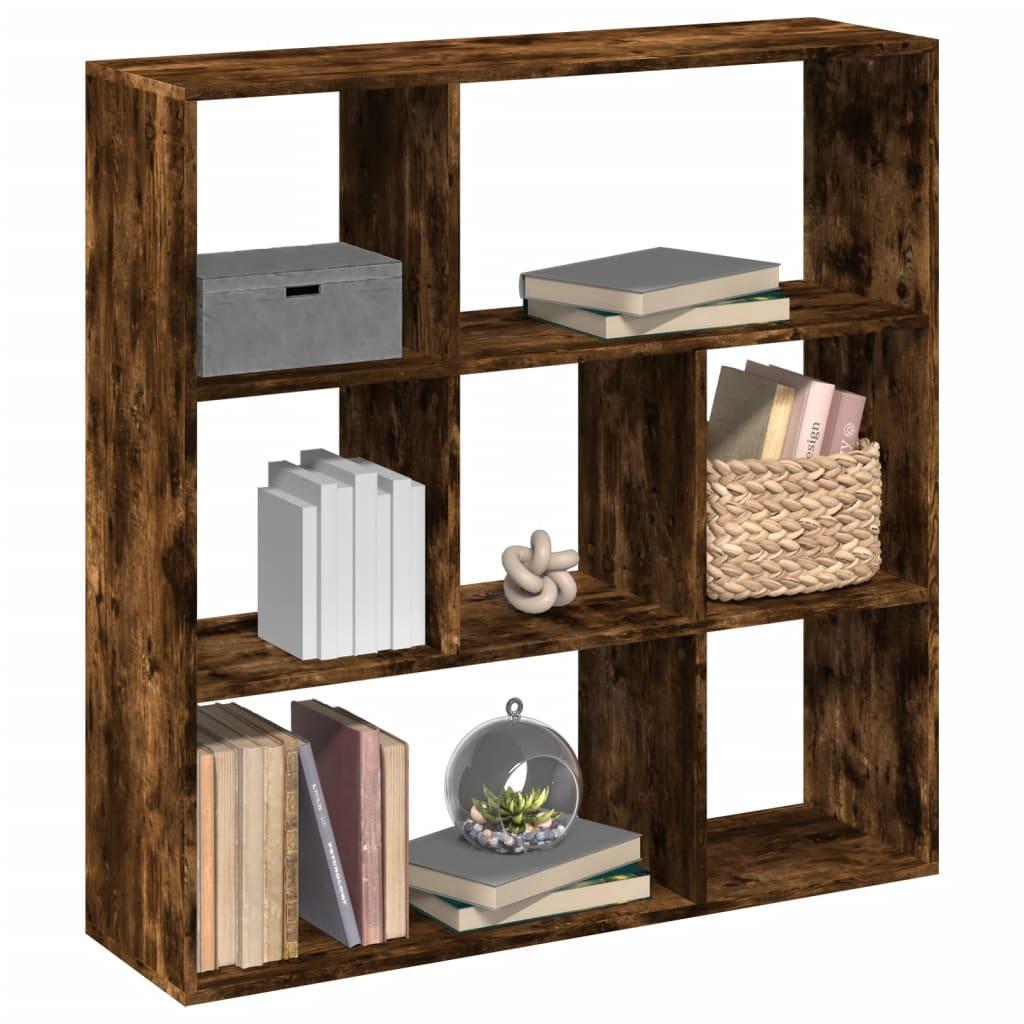 Bogreol/rumdeler 102x29x103,5 cm konstrueret træ røget eg