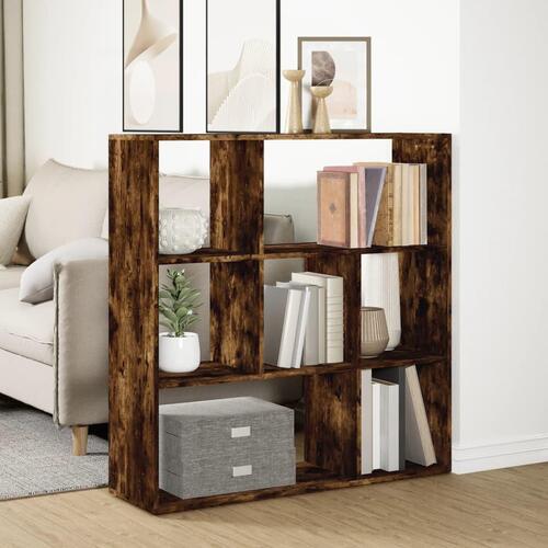 Bogreol/rumdeler 102x29x103,5 cm konstrueret træ røget eg
