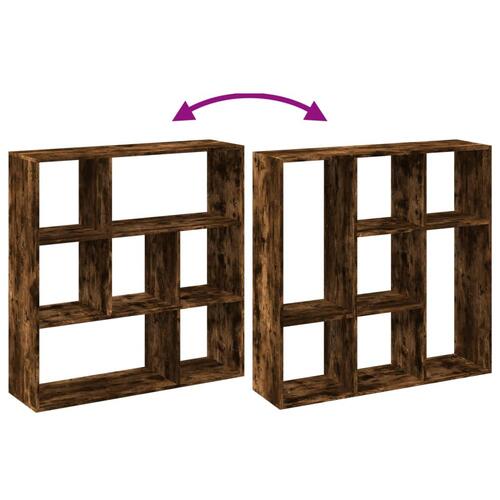 Bogreol/rumdeler 102x29x103,5 cm konstrueret træ røget eg