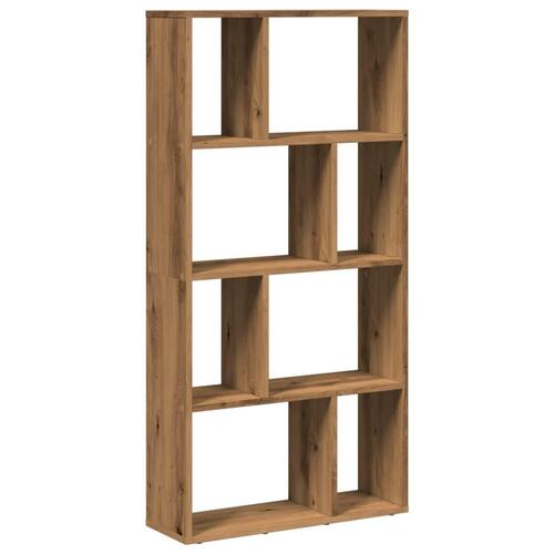 Bogreol 60x20x120 cm konstrueret træ egetræsfarvet