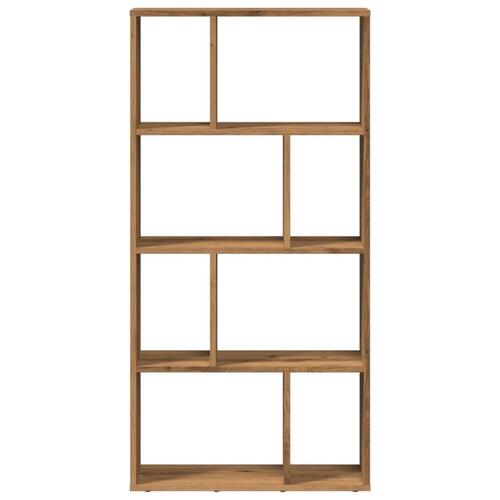 Bogreol 60x20x120 cm konstrueret træ egetræsfarvet